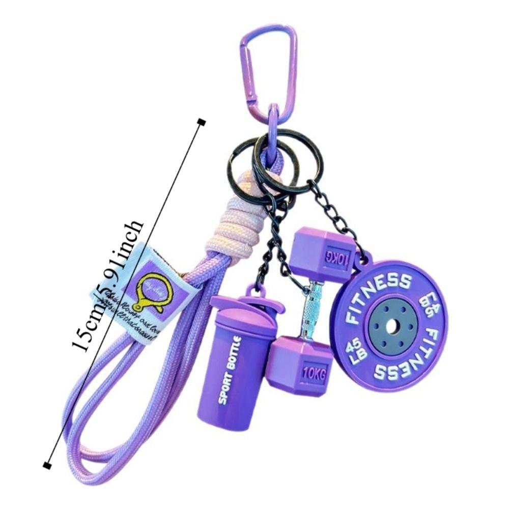 Dopamine Barbell Plates Keychain Kettlebell Simulation Dumbbells Keyring Detachable Creative Fitness Series Pendant Gifts