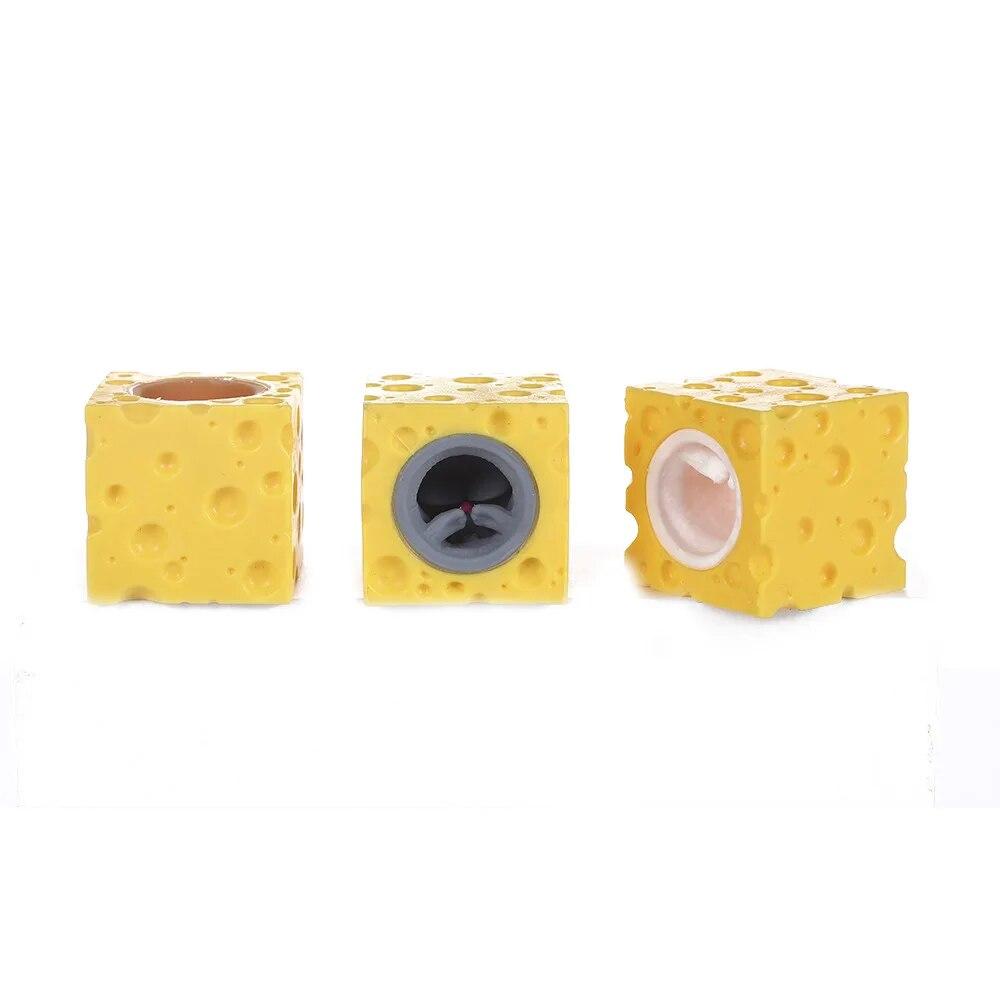 Всплывающая забавная мышь и сырный блок, антистрессовая игрушка, прятки, фигурки, снятие стресса, подарок для детей и взрослых