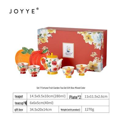 Керамический чайный набор JOYYE из 7 предметов - Изобильный фруктовый сад