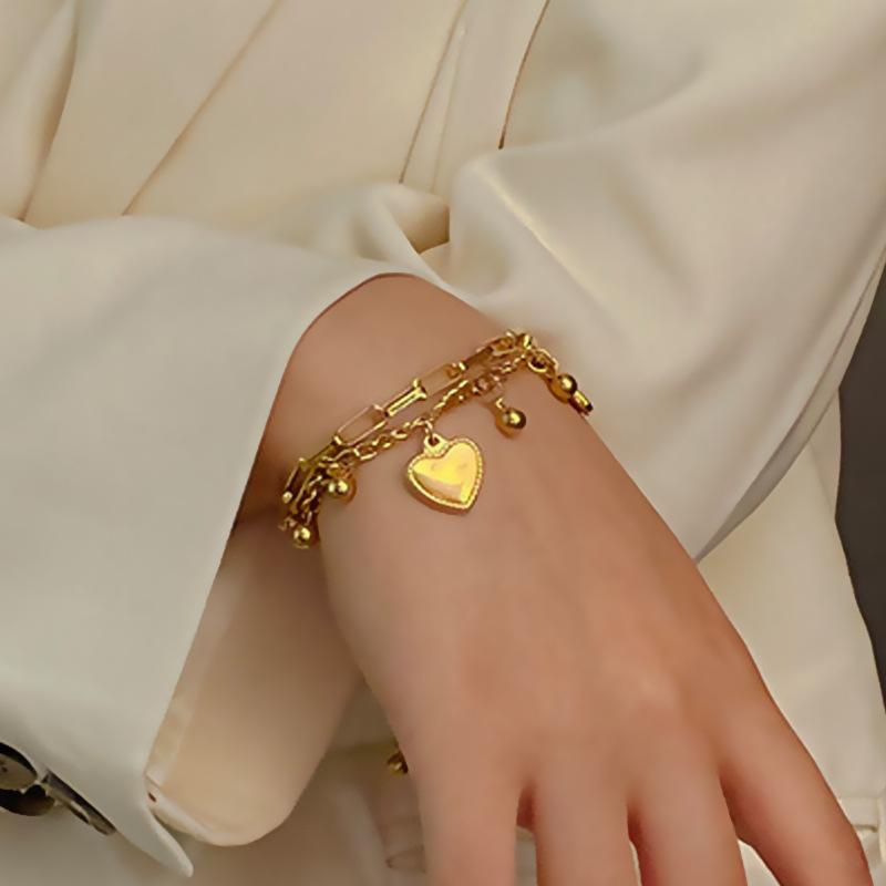 Европейский и американский двухцветный браслет с сердцевиной персика, супер блестящий, простой и элегантный, универсальный браслет