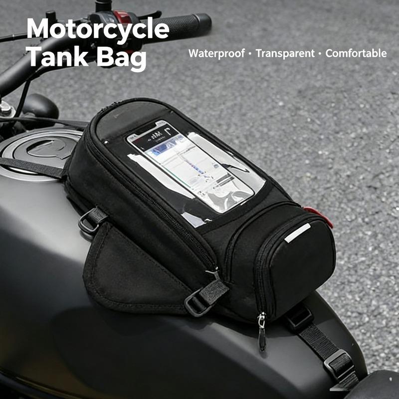 Magnetic Motorcycle Tank Bag Waterproof Transparent Phone Touch Screen Pouch Large Capacity Storage Bag Universal for Riding