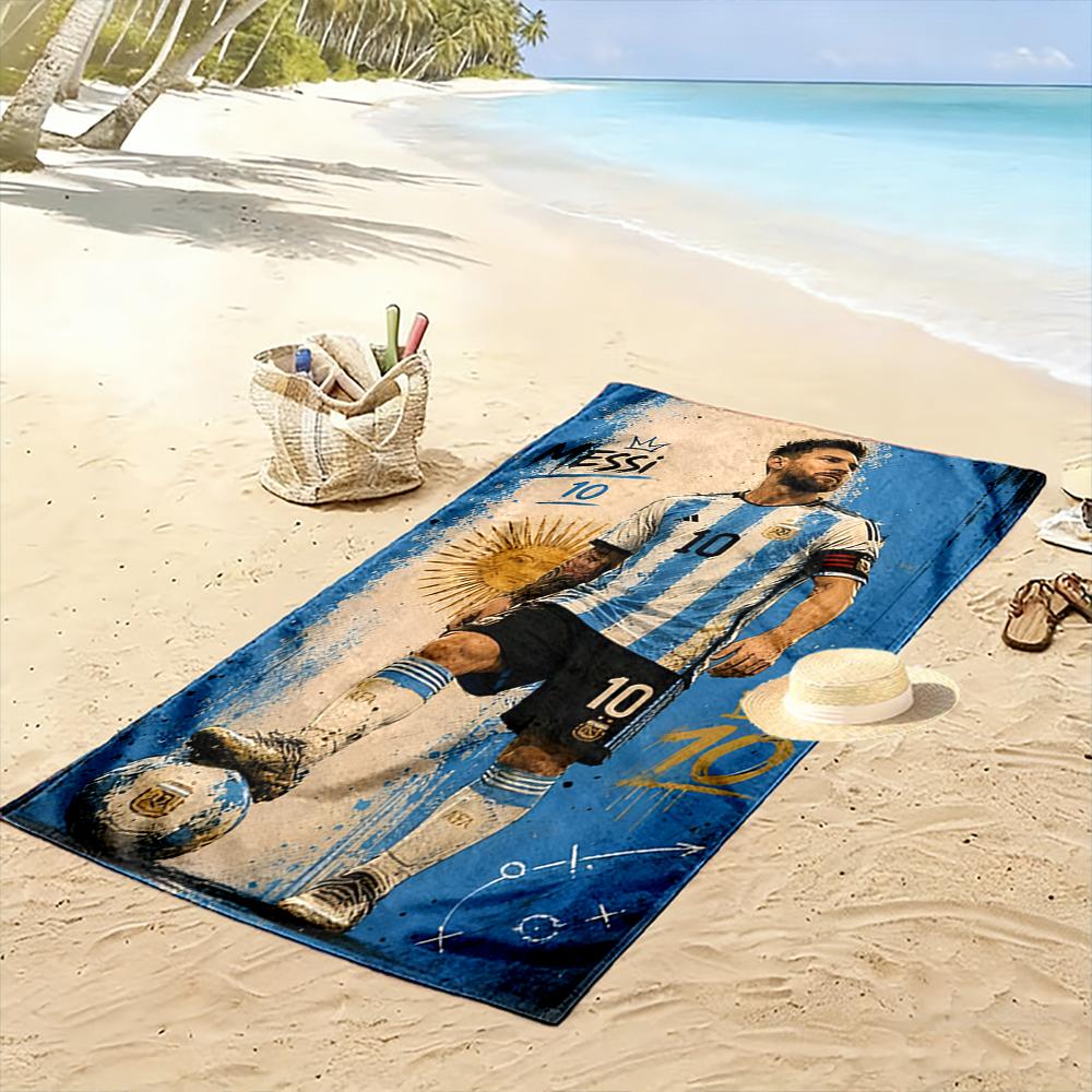 Messi Inspired Design Beach Towel Beach towel quick-drying for travel outdoor sports jogging beach and swimming