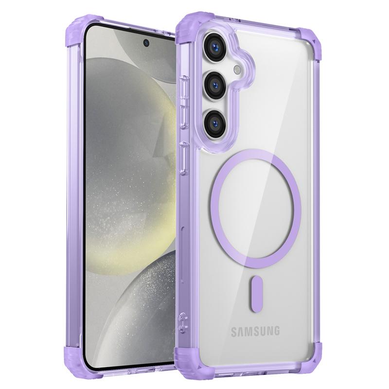 Прозрачный магнитный абсорбирующий бампер для Samsung Galaxy S24 S23 S22 S21 Note 20 Plus Ultra Protective Case Full Protection Cover