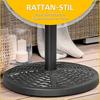 Concrete parasol base, parasol stand with steel tube, round parasol holder, for balcony, terrace, garden, black