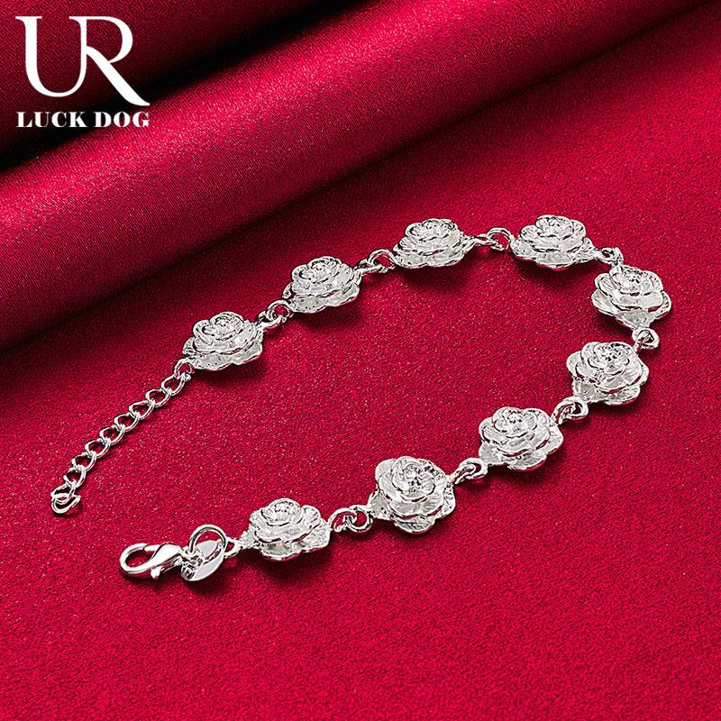 925 Sterling Silver Romantic Rose Bracelet Fashionable Wedding Jewelry