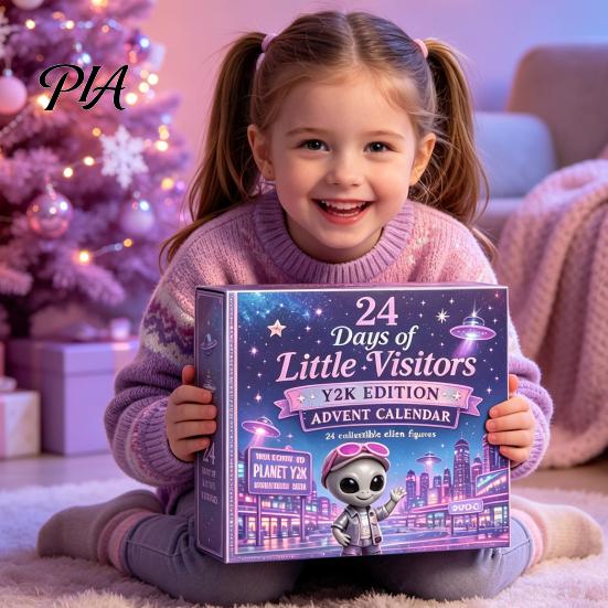 Collectible Alien Elf Figures 2026 Spirit Advent Calendar, 24-Day Countdown Mini Figure Set, Festive Home Decor Ornaments Fairy Christmas Ornament