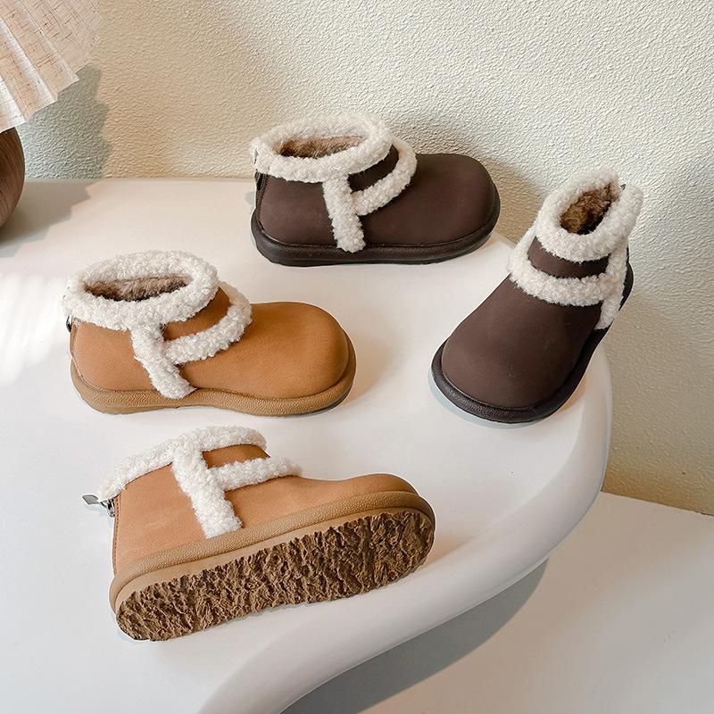 Girls snow boots new winter children's boots piled thickened snow cotton autumn and winter baby girl warm shoes