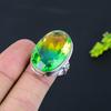 Двухцветный турмалин драгоценный камень серебро 925 пробы подарок ювелирное изделие кольцо размер 6.5
