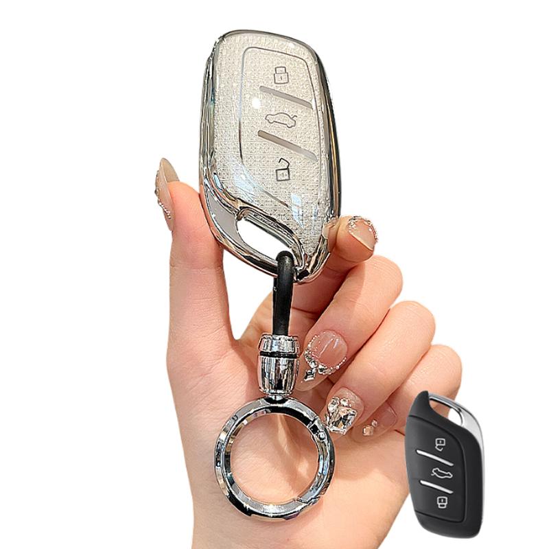 White Diamond Pattern TPU Key Case for MG 4 2023 Mg4 Ev MG HS GT ZS EV ZX MG5 MG6 Roewe RX3 RX5 RX8 ERX5 I6 I5 Key Cover Fob Bag
