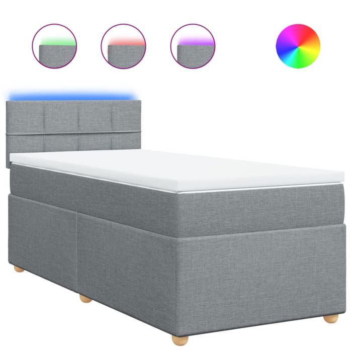 Maison Exclusive - Sommier à lattes de lit avec matelas Gris clair 100x200cm Tissu