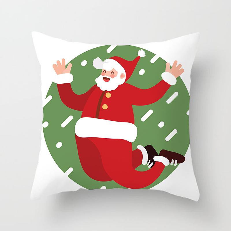 Cartoon Santa Claus Pillowcase Sofa Kids Room Decoration Merry Christmas Cushion Cover