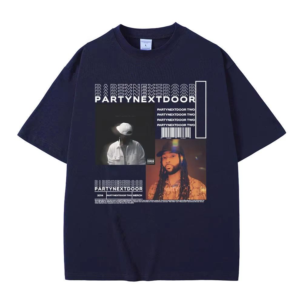 Rapper Partynextdoor Two Альбом Графическая Футболка Мужская Хип-Хоп Винтажные Печатные Футболки Мужские Женские Хлопковые Оверсайз Футболки