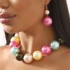 New Arrival Palace Style Vintage Mixed Color Pearl Necklace Luxury Elegant Earrings Jewelry Set Trendy Gifts For Women