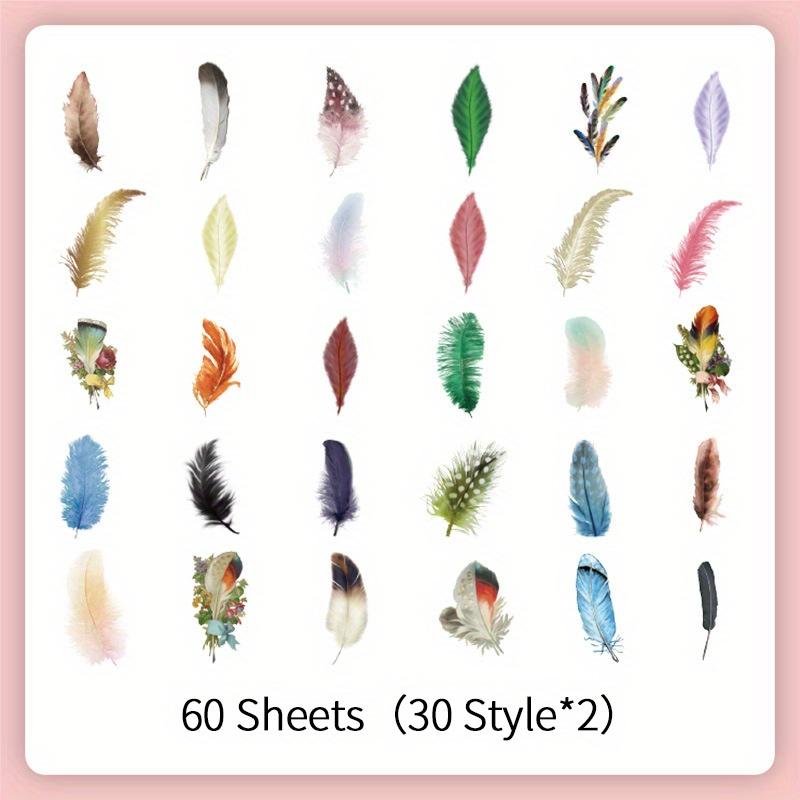 60 pcs Vintage Plant Floral Butterfly Sticker Creative DIY Decorative Stickers Adhesive Stick Labels Scrapbooking Junk Journal