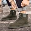 Натуральная кожа мужские зимние теплые ботинки из оленя мужские плюшевые зимние ботинки большие размеры ботильоны для отдыха на природе повседневная рабочая обувь с высоким верхом