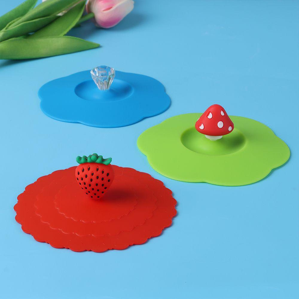 New 10cm Cute Reusable Cap Suction Cup Cover Dustproof Silicone Cup Cover Leakproof