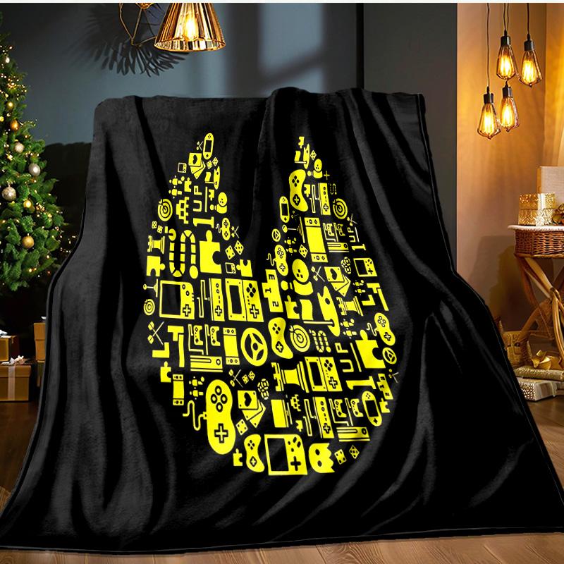 Pac Game Flannel Blanket, Use for Birthday/Holiday Gift, Soft Blanket for Sofa/Bed/Camping/Office/Tourism Use,All Seasons