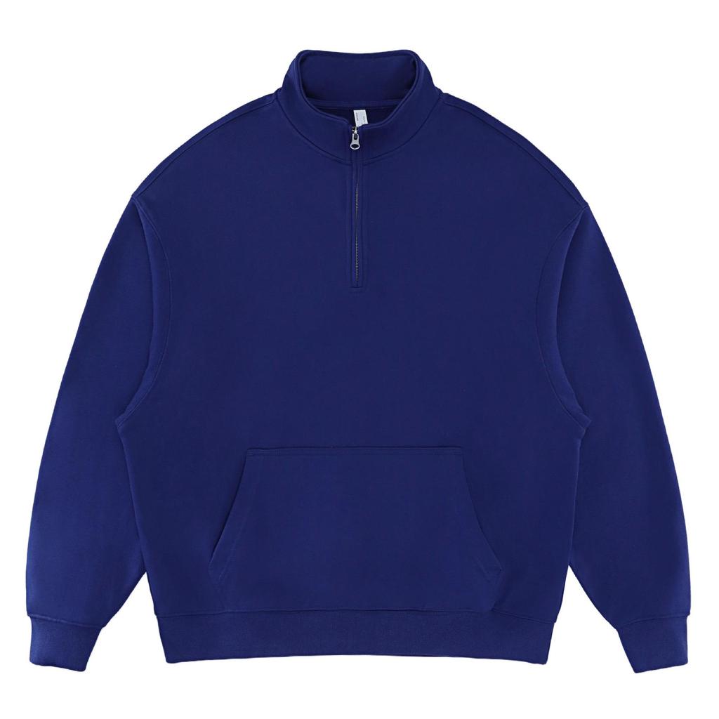 Мужская толстовка Streetwear 2025 A/W, 460 г, с воротником-стойкой, на молнии до середины, тяжелая