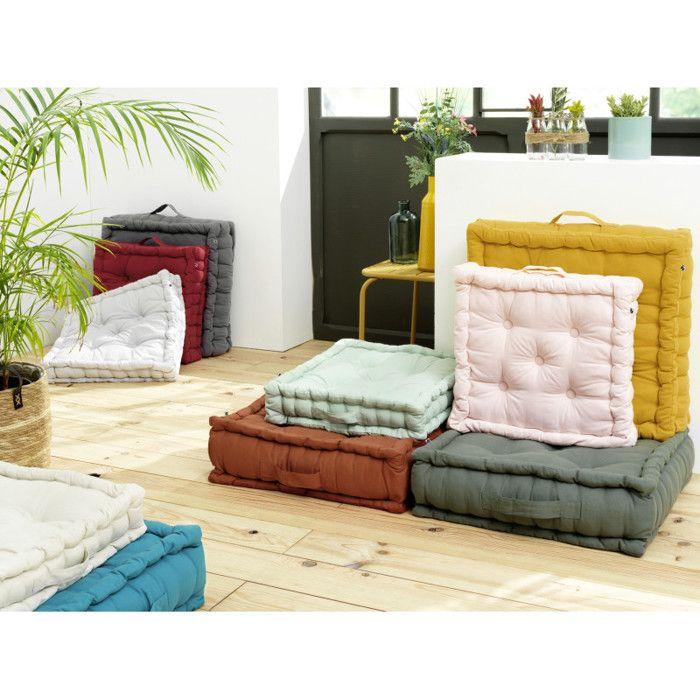 Водоотталкивающая уличная подушка для пола - Защита от УФ-лучей "Kala" из хлопка 50 x 50 x 10 см Эффект бабочки