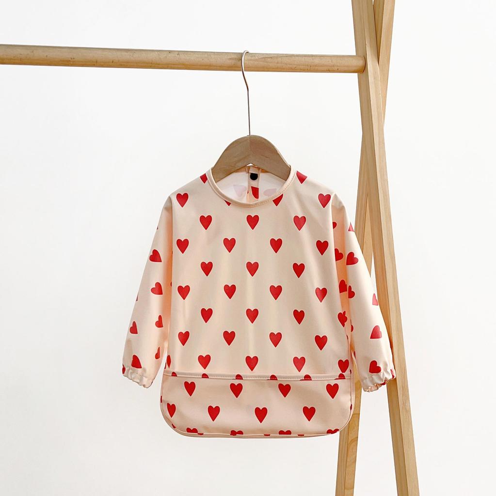 Reversible Waterproof Baby Smock & Bib - Denmark Painting Apron & Food Catcher Coverall
