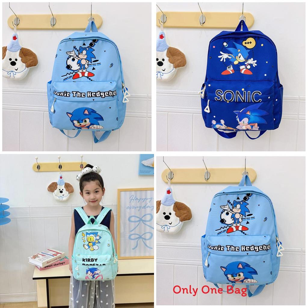 Детский мультяшный рюкзак Sonic из легкого нейлона для использования в детском саду и школе