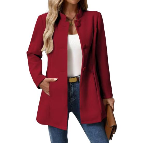 Женское полупальто из смесовой шерсти, однобортное короткое тренчкот, пиджак с воротником-стойкой, нарядная верхняя одежда на осень-зиму