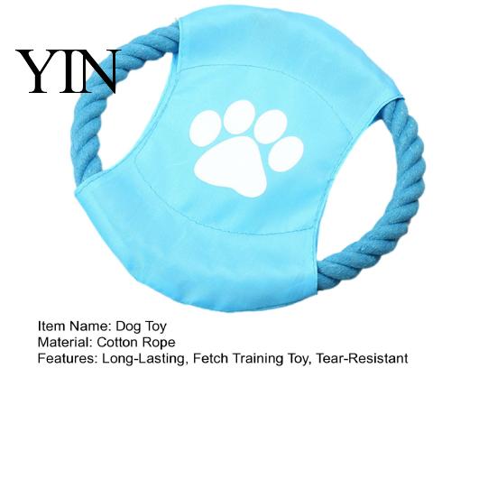 Energy Burning Training Toy Fabric Dog Flying Disc, Cotton Rope Interactive Tug of War Fetch And Play Gear for Small Medium Large Breeds, Outdoor Soft