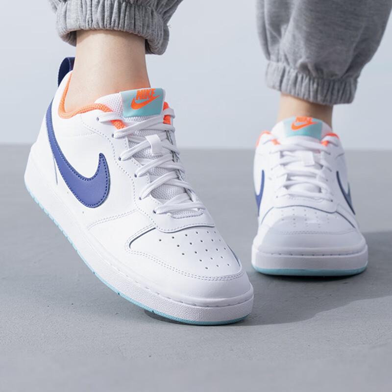 Nike Детские кроссовки Court Borough Low 2 GS White Dark Purple Dust Copa Bright-Mango BQ5448-112