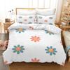 White Flowers Style - Digital Printed Duvet Set - Polyester - Bedroom Decor -1 Bed Cover +2 Pillowcases (no Pillow Core)
