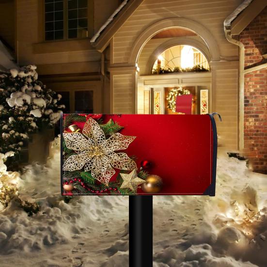 Зимний магнитный чехол для почтового ящика стандартного размера 18 x 21 дюйм Обёртки для почтового ящика с надписью «Счастливого Рождества»
