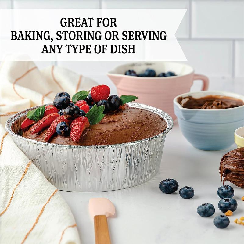 Круглые противни из алюминиевой фольги, одноразовые контейнеры с прямыми стенками для хранения, выпечки