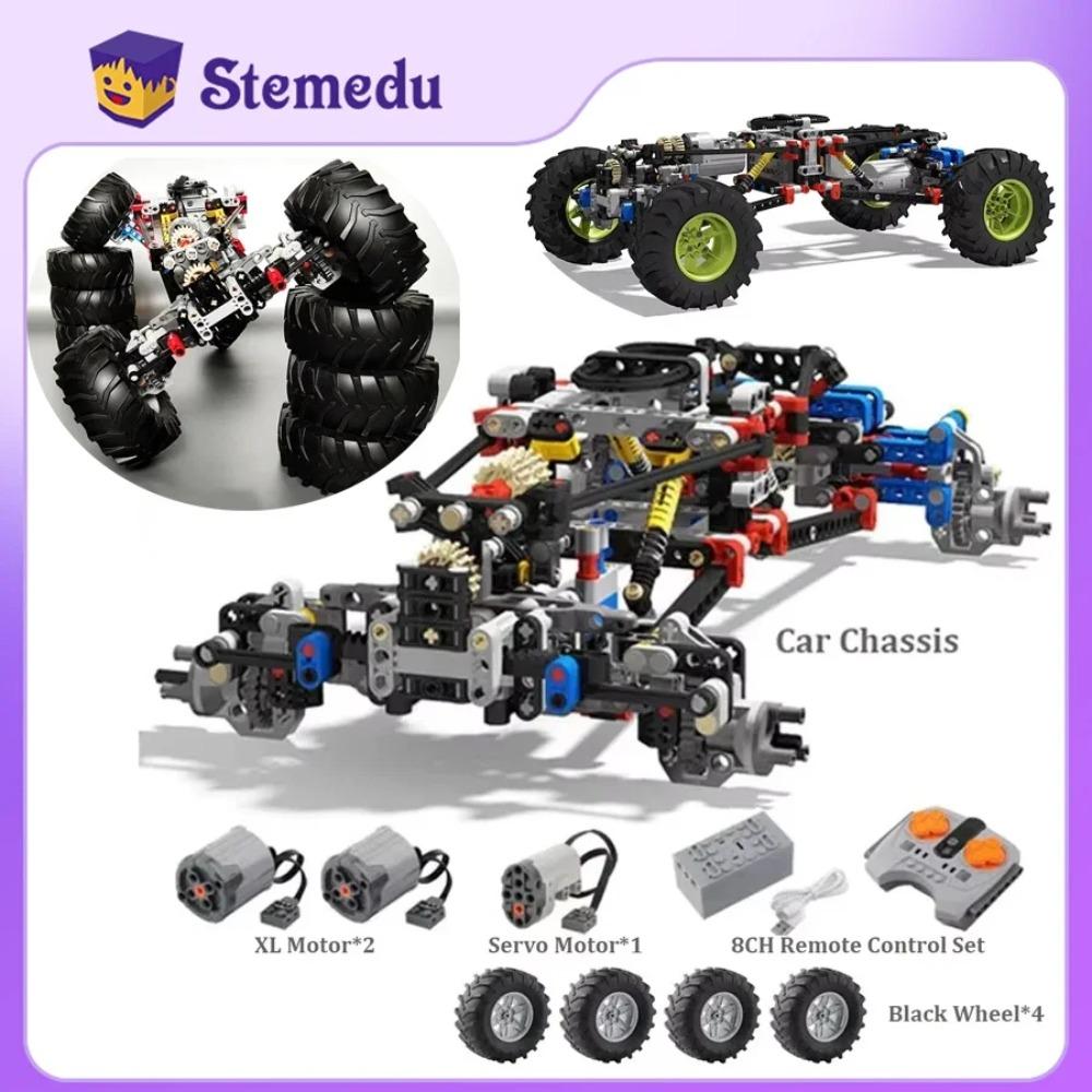 Шасси радиоуправляемой машины 4WD, электрический привод, внедорожный технический автомобиль для лазания с амортизаторами, 8-канальное приложение, пульт дистанционного управления, MOC PF 8882 8878