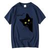Mens Tshirt 100 Cotton Summer Meow Black Cat Print Men T Shirt Casual Loose Oneck Men Tshirt Short Sleeve Tshirt Male Tees
