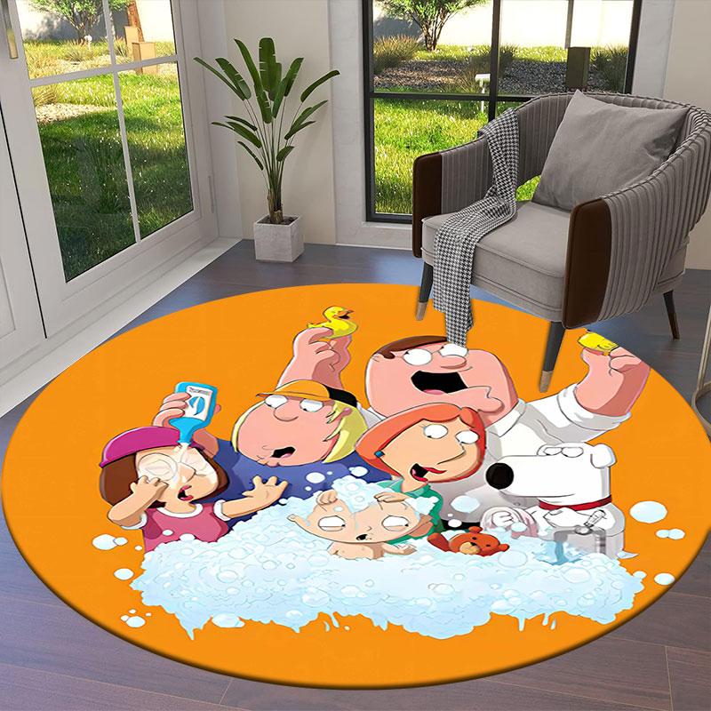 FamilyGuy Round Area Rug,Carpet Rug for Living Room Bedroom Sofa Playroom Decor,Non-slip Floor Mat