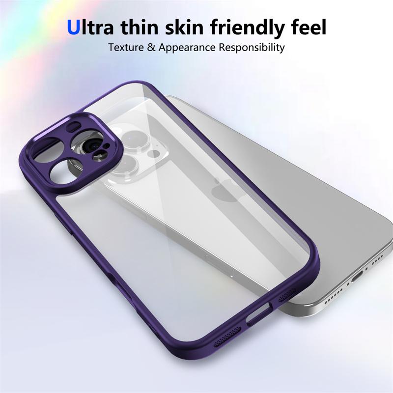 Высококачественный прозрачный акриловый чехол для iPhone Samsung Galaxy Xiaomi Redmi для iPhone 16 Pro Max 15 14 Plus 13 12 11 X XR чехол с силиконовой рамкой