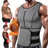 Men Sauna Sweat Zipper Vest Neoprene Corset Waist Trainer Vest Body Shaper Workout Tank Tops Compression Shirt
