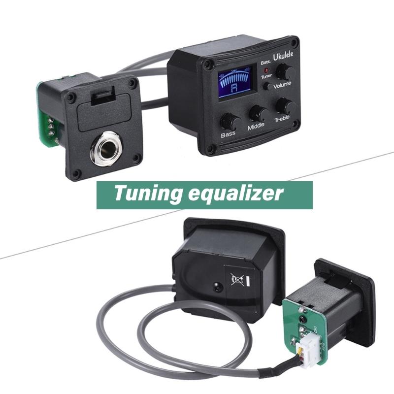 3-Band Piezo Pickup Ukulele Preamp Amplifier Equalizer Tuner Systems Ukulele Pickup Preamplifier Ukulele Accessories