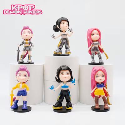 6 стилей Kpop Охотники на демонов Аниме Фигурка Игрушки Милые ПВХ Подвижные суставы Фигурка Действия Модель Кукла Детская Украшение на День Рождения Игрушка Подарки