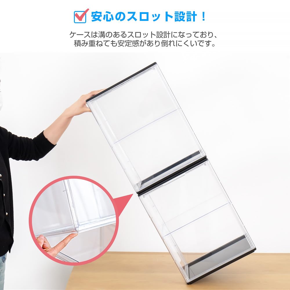 Hachibanya Фигурка Прозрачная Витрина с Магнитным Коллекционным Широкая x 25 см Глубина x 40 см Прозрачная x Кейс из одной части, Хранение, Дверца, Кейс, Штабелируемый,
