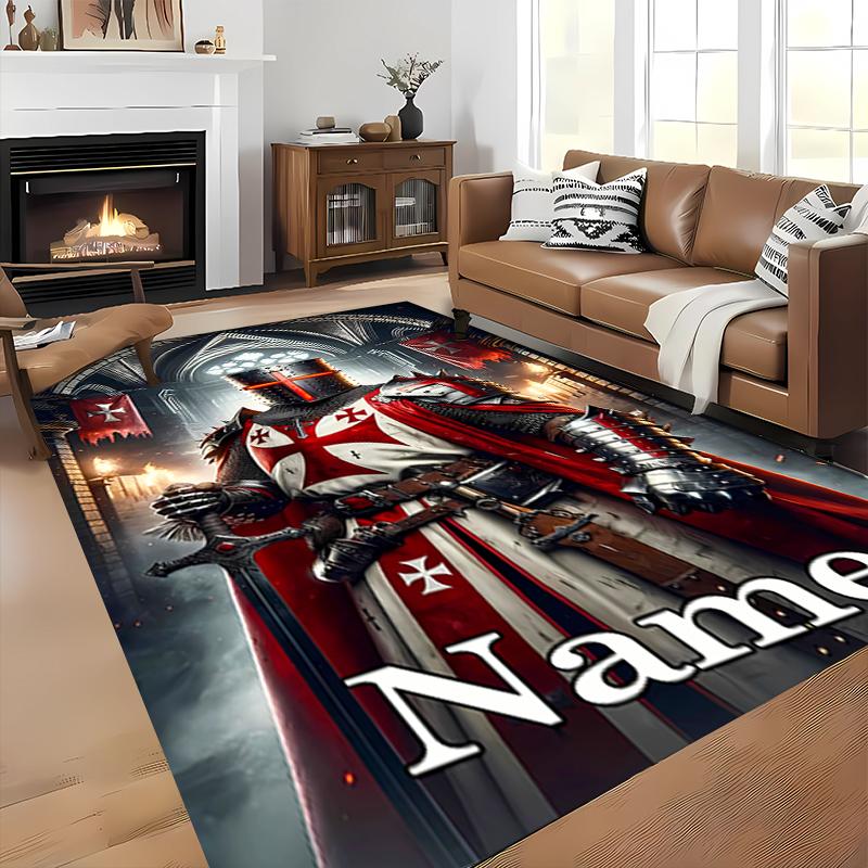 Custom personalization Knights Templar Area Rug - Perfect For Kitchen, Bathroom,Laundry Room Decor Large Size Available,Gift All Seasons