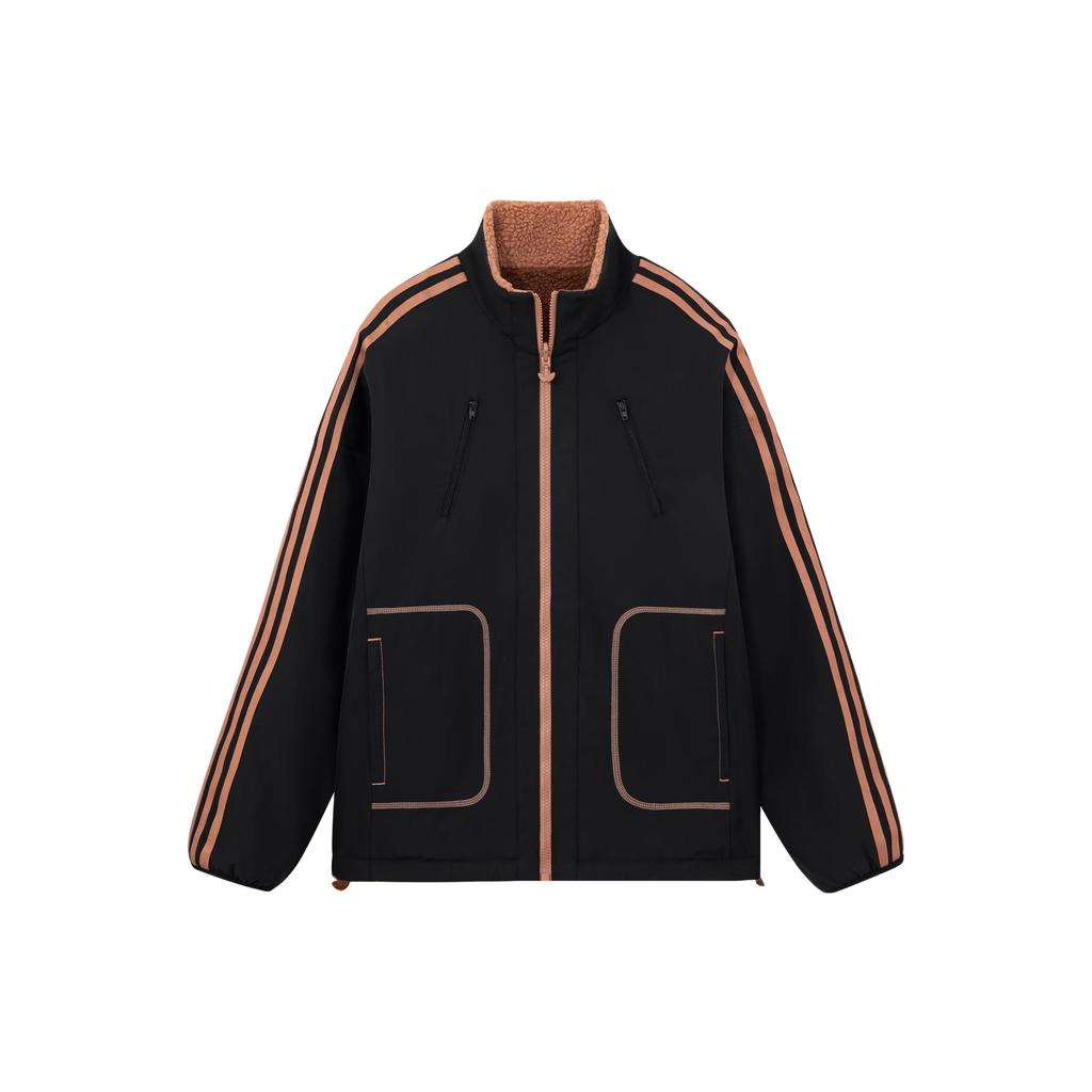 adidas Спортивная флисовая куртка City Skate Reverse Color Block, куртка унисекс, черная IY5387