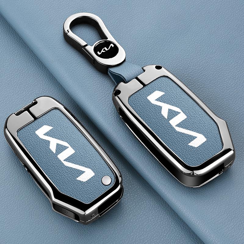 Для KIA Ceed 2023 CD Forte 2018 2019 2021 Cerato 2019 K3 Gt Seltos Sportage 2020 Sorento Чехол-футляр для автомобильного ключа из цинкового сплава + Кожа