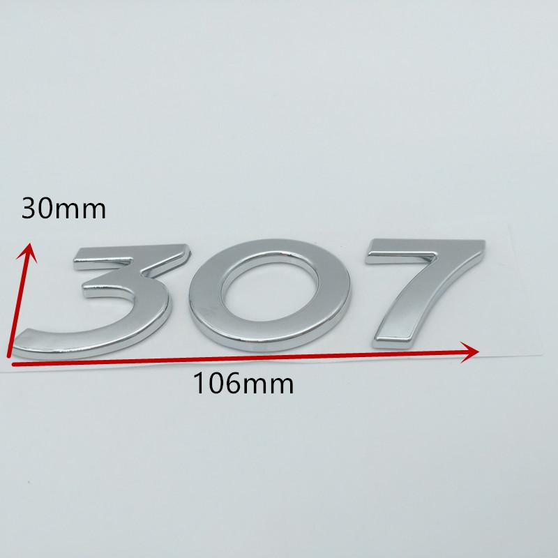 1pcs 3D ABS GT 206 207 208 301 307 308 408 508 car Letter Emblem Rear tail trunk Decals badge sticker Decal styling Accessories