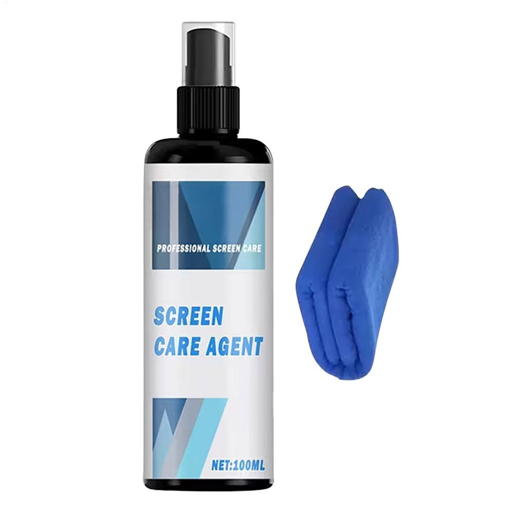 100ml Anti-Bacterial Screen Cleaner Kit with Microfiber Cloth for Glasses Devices, Anti-Fog & Streak-Free