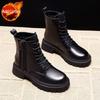 Fashion Booties Autumn Winter Bright Upper Woman Short Shoes Punk Style Leather Round Toe New Rock High Quality Pu Ankle Boots for Women
