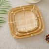 3Pcs/Set Bamboo Round Storage Tray Fruit Handwoven Vegetable Container Cake Plate Basket Kitchen