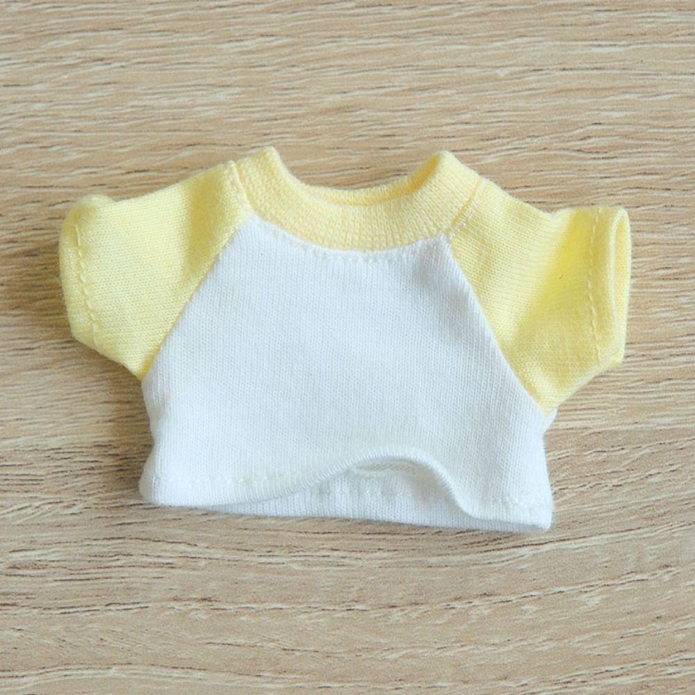 Футболка в стиле сращивания, повседневная одежда, 8 цветов, мягкие игрушки для кукол, футболка, блузка для 15-сантиметровой хлопковой куклы