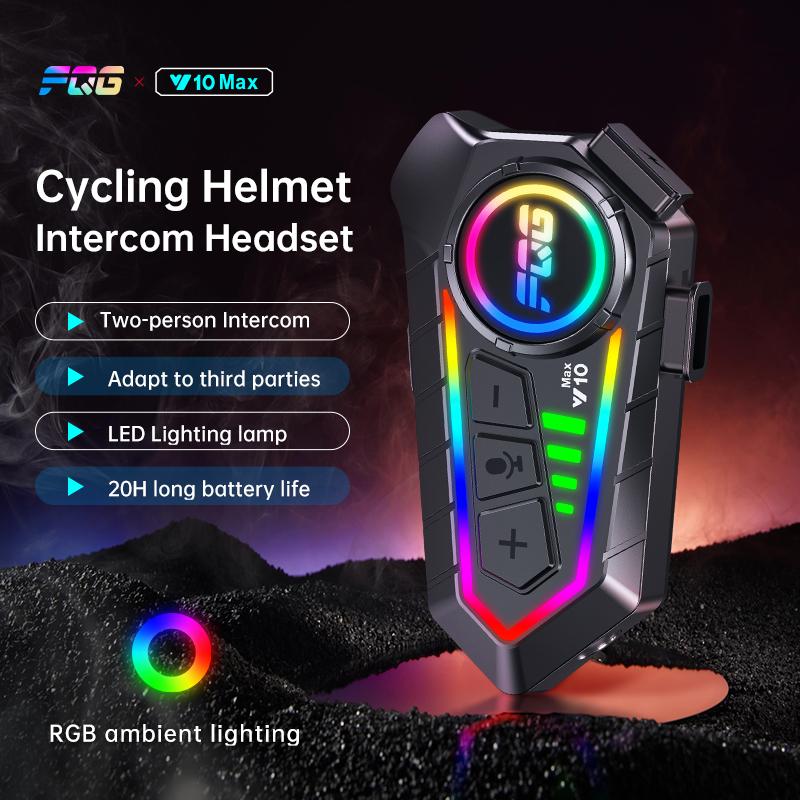 Y10 Max Motorcycle Helmet Intercom CVC+DSP Dual Intelligent Noise ReductionInter Comunicador IPX6 Waterproof