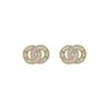 Elegant Layered Double Hoop Earrings With Sparkling Zircon Letters Lightweight Chic Studs Women