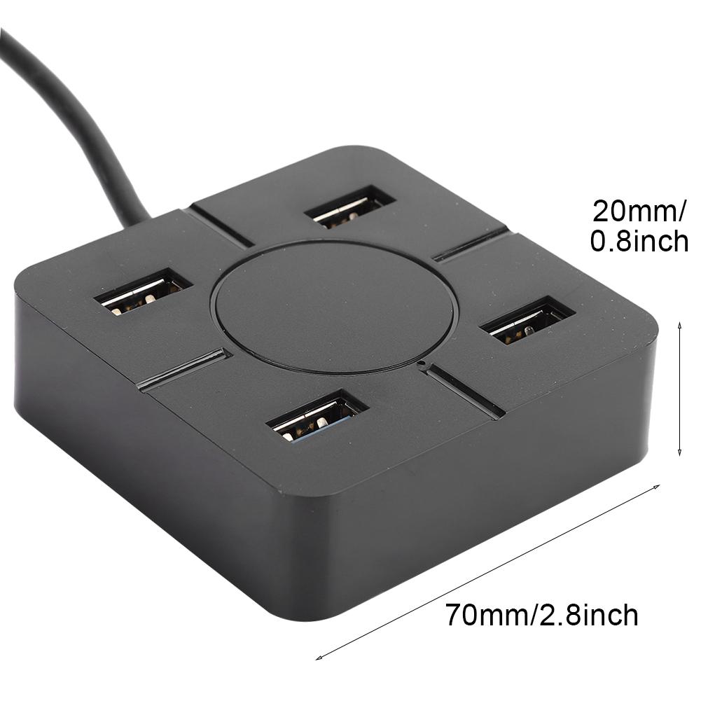 Hub USB3.0 Splitter 4 in 1 Docking Station 4 Port Multipurpose Laptop Accessory for ExpansionBlack